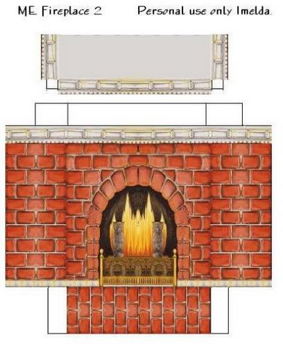 3d Fireplace Printable Template